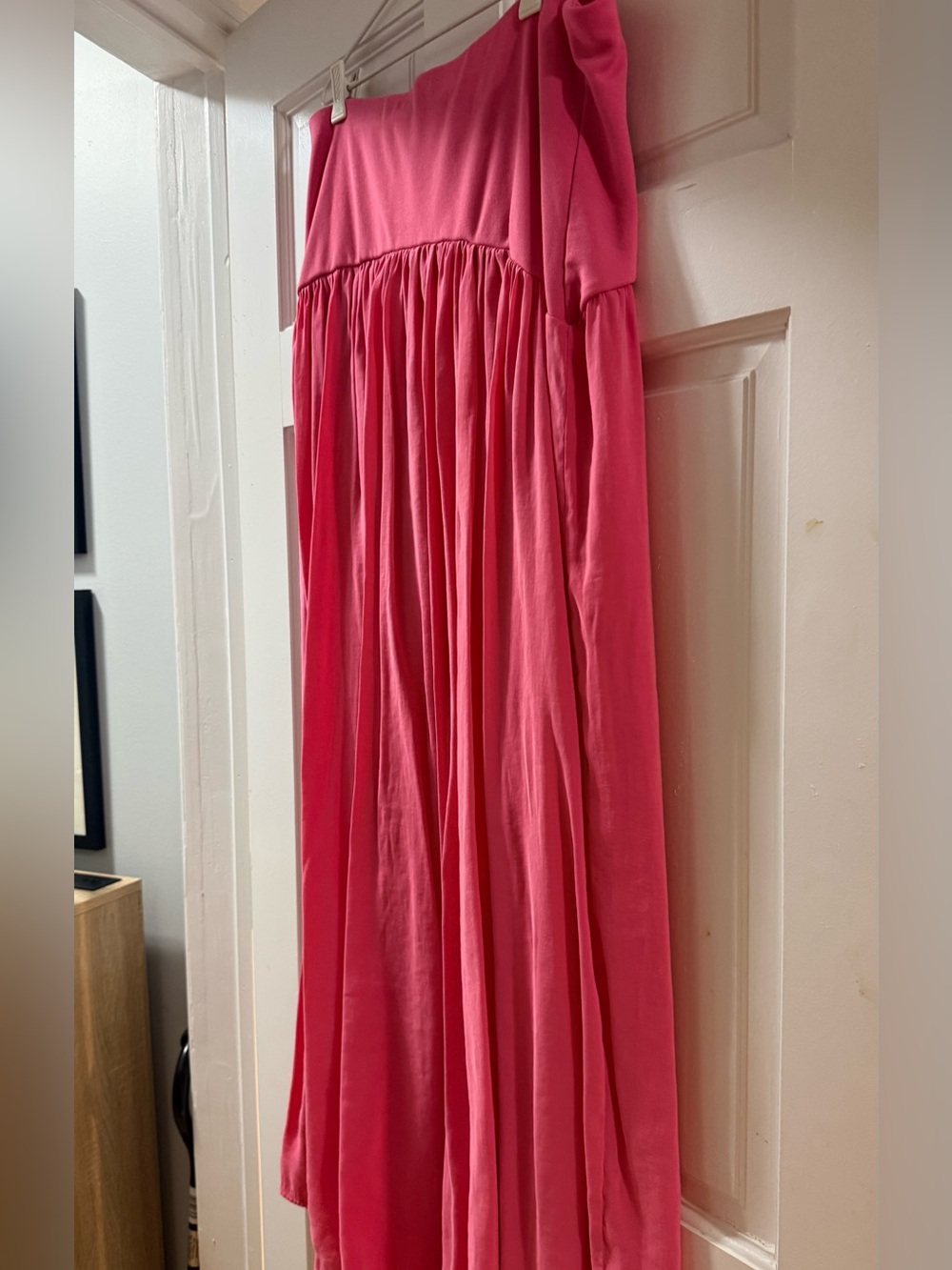 Pink Drop Waist Maxi Skirt
